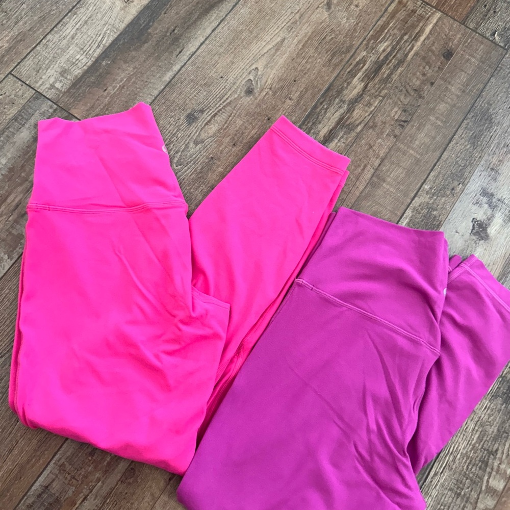 lululemon athletica Bright Pink and Purple Leggings
